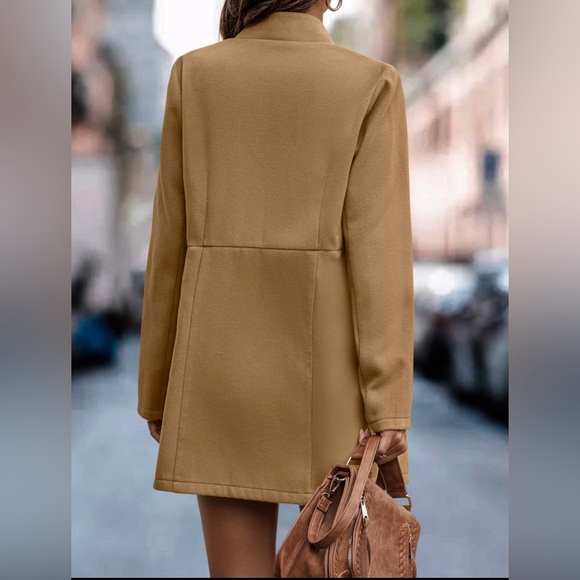 Open Front Mid-Length Coat - Picture 2 of 3